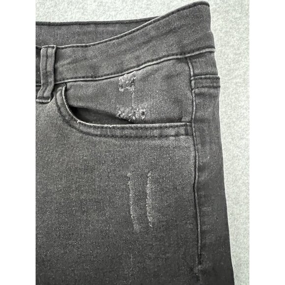Adam Levine Black Jeans Women’s Size 17 Skinny Distressed Raw Hem - Picture 1 of 16